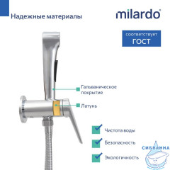 Встраиваемый смеситель с гигиеническим душем Milardo Лип LEASB00M08 (хром)