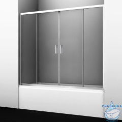 Шторка для ванны Wasserkraft Lippe 45S 170x150 45S02-170 профиль хром, стекло прозрачное