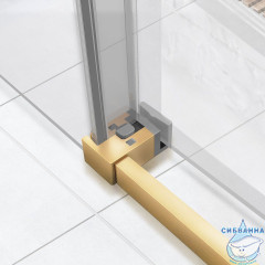 Дверь в нишу Vincea Slim Soft 110 профиль брашированное золото, стекло прозрачное VDS-1SS110CLG