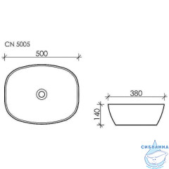  Раковина на столешницу 50 см Ceramicanova Element CN5005