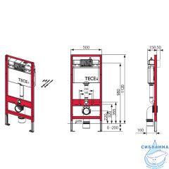Инсталляция для унитазов TECEbase 9400412 (панель смыва хром глянцевый)