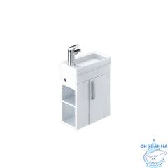 Тумба с умывальником для ванной комнаты, подвесная, белая, 40 см, Torr, IDDIS, TOR40W1i95K