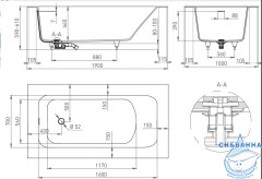 Ванна из искусственного камня Salini Orlando Vasta Kit 190x100 (материал sapirit, белый матовый)