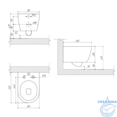 Унитаз подвесной безободковый Aquatek Поларис AQ0700-01 (с сиденьем Soft Close (микролифт)