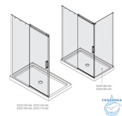 Дверь в нишу Jacob Delafon Contra 120 см E22C120-GA профиль хром, стекло прозрачное