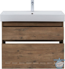 Тумба Aquanet Nova Lite 85 с раковиной Slim Synergy 85 дуб рустикальный