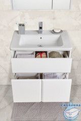 Тумба Roca Up 60 с раковиной Roca Gap 60 белый глянец