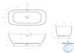 Ванна из искусственного камня ABBER Stein 170x72 AS9612-1.7