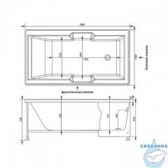 Акриловая ванна Aquanet Vega 190x100 с каркасом