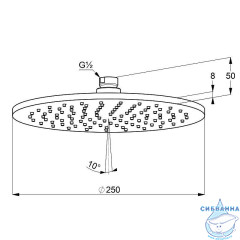 Верхний душ Kludi A-Qa 64325N0-00 250 (брашированное золото)