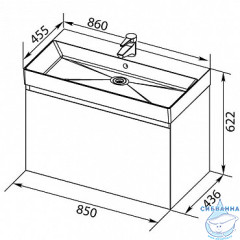 Тумба под раковину Aquanet Нью-Йорк 85 орех 203947