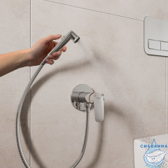 Встраиваемый смеситель с гигиеническим душем, глянцевый хром, Rora, Milardo, RORSBR0M08