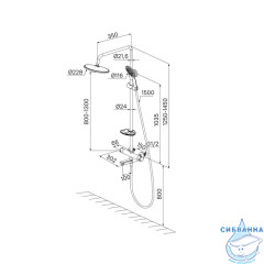 Душевая система с тропическим душем и изливом с термостатом, хром глянцевый, Kero, IDDIS, KERSBSTi06