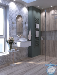 Тумба подвесная 1Marka Nega 60П белый глянец с раковиной Roll 53