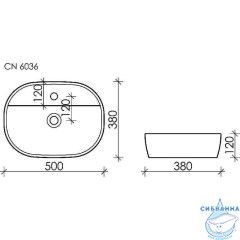 Раковина на столешницу 50 см Ceramicanova Element CN6036