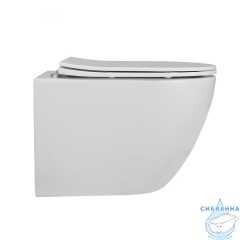 Унитаз подвесной безободковый Abber Bequem AC1100MW с сиденьем Soft Close (микролифт) (белый матовый)