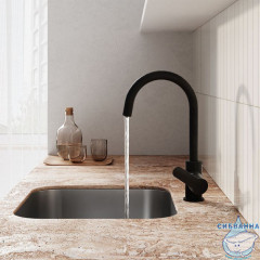 Смеситель для кухни с каналом для фильтрованной воды, черный, Cuba, IDDIS, CUBBLFJi05