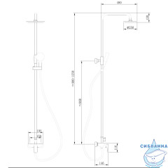 Душевая система Abber Weiss Insel 250 1 режим AF8020W (хром/белый)