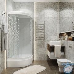 Душевая кабина Тритон Стандард 100х100 В профиль белый, стело мозаика Щ0000061822