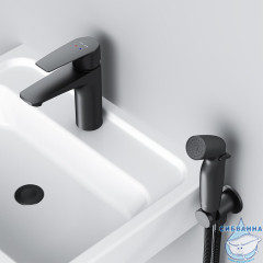 Cмеситель с гигиеническим душем Am.Pm Gem F90A03022 (черный матовый)