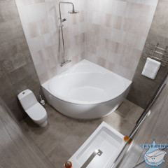 Акриловая ванна Тритон Грация 140х140 с каркасом