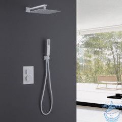 Душевая система ABBER Daheim AF8251W скрытого монтажа без излива, термостат, белая матовая