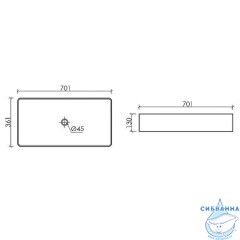  Раковина на столешницу 70 см Ceramicanova Element CN6071MB