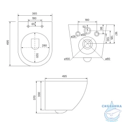 Инсталляция Iddis с кнопкой смыва в комплекте с унитазом Iddis Blanco c сиденьем Soft close (микролифт) BASB020i73