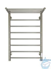 Полотенцесушитель электрический Санприз Аврора П8 50Х80 с полкой U (никель) (подключение универсальное)