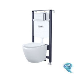 Инсталляция Iddis с кнопкой смыва в комплекте с унитазом Iddis Blanco c сиденьем Soft close (микролифт) BASBQ01i73