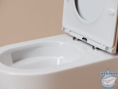 Инсталляция Loranto 4501 с кнопкой смыва Loranto 7313 черный матовый,  в комплекте с унитазом Azario Uno с сиденьем Soft close (микролифт) 