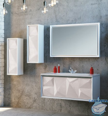 Тумба подвесная 1Marka  Romb 90П White с раковиной Elen-90 белый