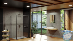  Боковая стенка Ravak Blix BLSPS-80 профиль чёрный стекло прозрачное X9BM40300Z1