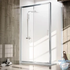 Душевое ограждение Veconi Ровиго 130x80 профиль хром, стекло прозрачное RV072-13080-01-C4 (без поддона)