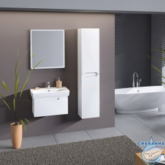 Тумба Dreja Tiny 55 белый глянец с раковиной Мини 60