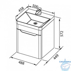 Тумба под раковину Aquanet София 50 201745 белый глянец
