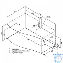 Акриловая ванна Aquanet Palma 170x100 L с каркасом