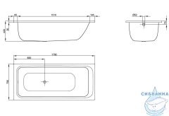 Стальная ванна Bette Select 170x75 с ножками
