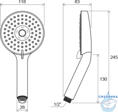 Pучной душ Ravak 953.00, X07P009