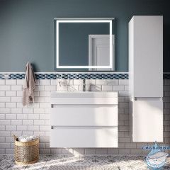 Тумба с умывальником подвесная с ящиками, белая, 80 см, Zodiac, IDDIS, ZOD8CB0i95K  подходит ум. 3508000i28