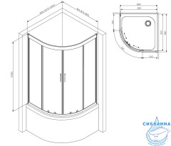 Душевое ограждение AM.PM Gem 90x90 W90G-401A090WT профиль хром , стекло прозрачное (без поддона)
