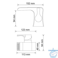 Смеситель для раковины Wasserkraft Berkel 4869 (без донного клапана)(хром)