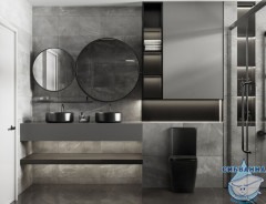 Унитаз напольный Abber Rechteck AC1210TMB с бачком и сиденьем Soft Close (микролифт)