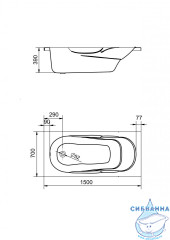 Ванна акриловая Santek Касабланка М 150х70