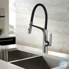 Смеситель для кухни Vincea VKF-115GM (вороненая сталь/черный)