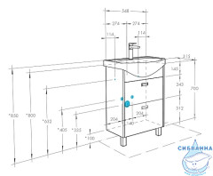 Тумба под раковину Акватон Бекка 60 см 1A196601BAC20