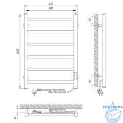 Полотенцесушитель электрический Laris Джаз П6 40х60 R (хром)
