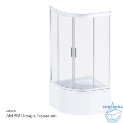 Душевое ограждение AM.PM Gem 90x90 W90G-401A090WT профиль хром , стекло прозрачное (без поддона)