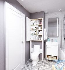 Пенал зеркальный 1Marka  Gaula 60Н белый глянцевый