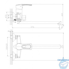 Смеситель для ванны Rossinka T40-32 с душевым гарнитуром (хром)